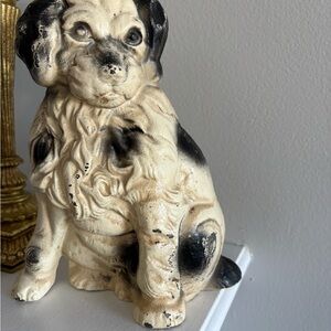 Cream and Black Figurine - door stop cast iron
